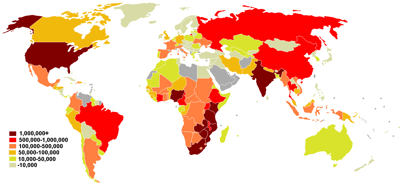People Living With HIV AIDS World Map 