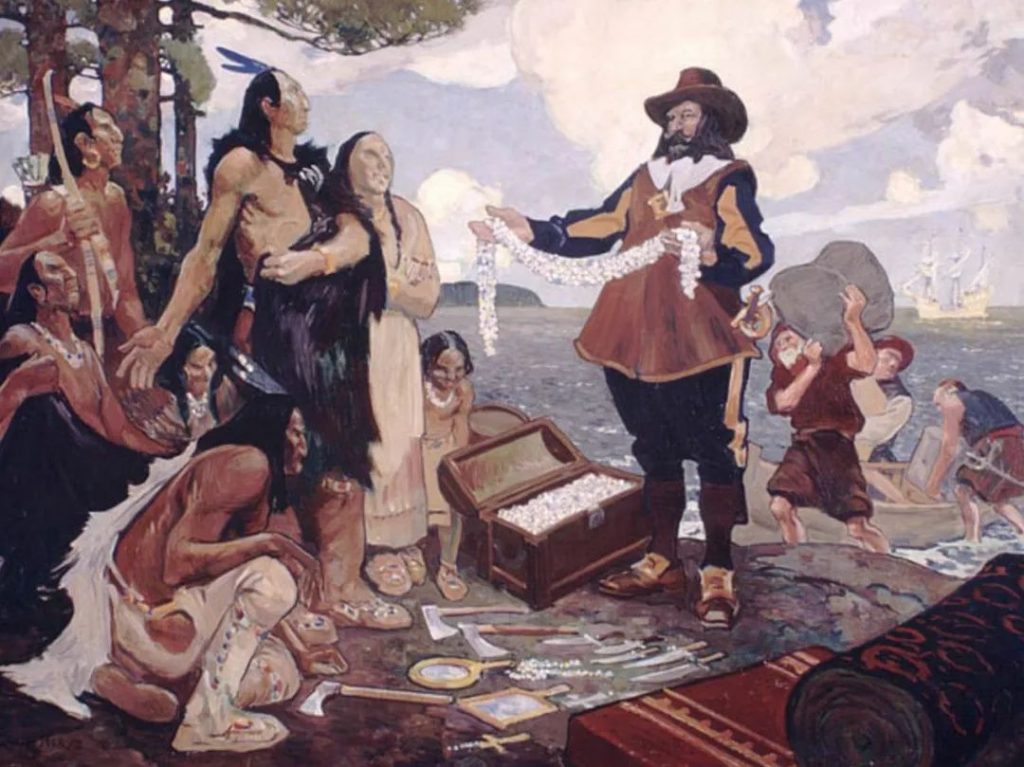 欧洲人与加拿大土著人之间的贸易(来源:New France Document Gallery)